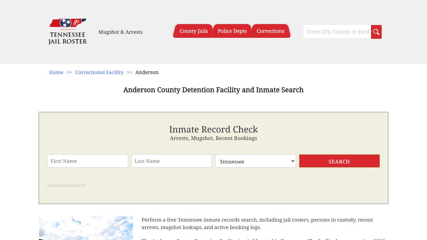 Anderson County Detention Facility and Inmate Search